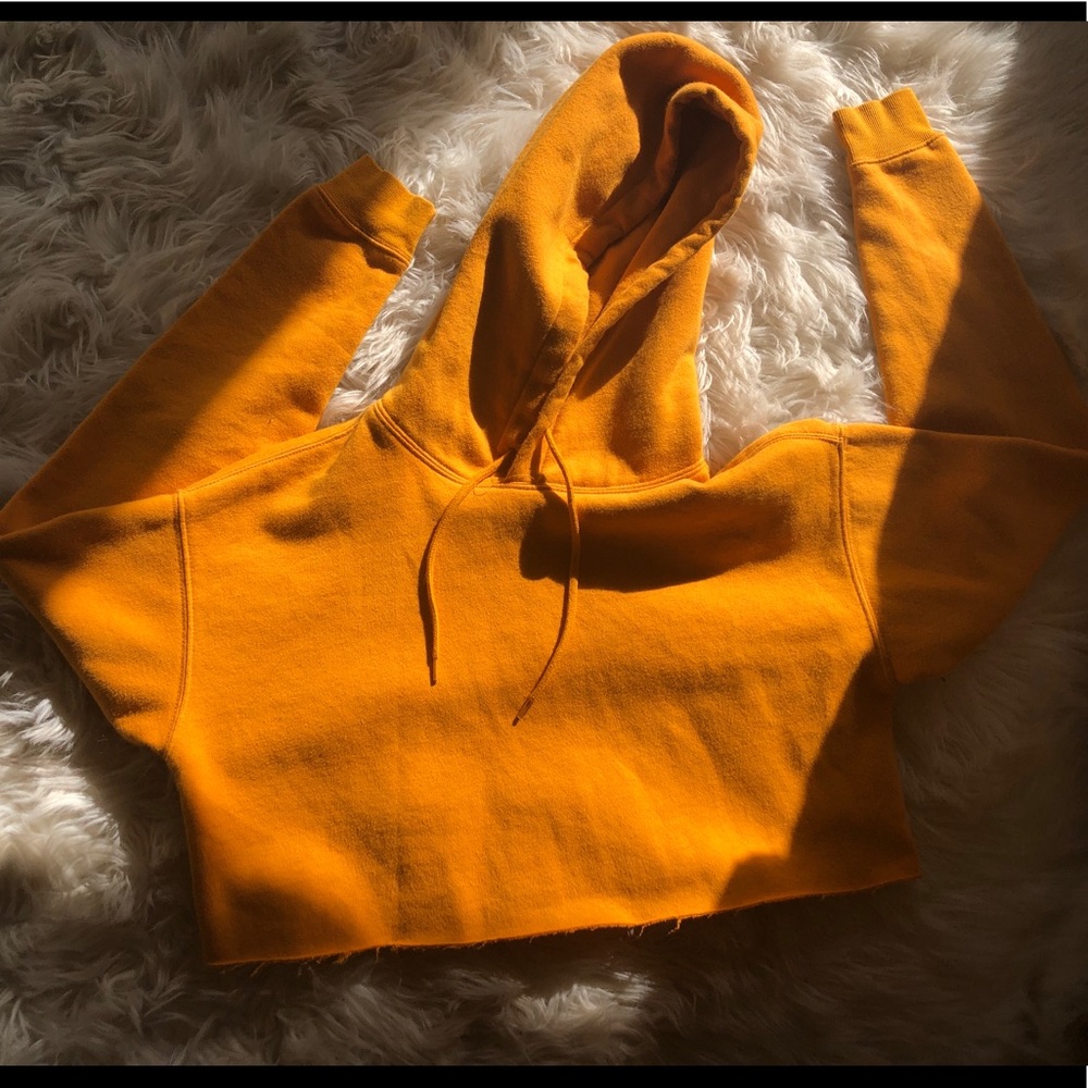 Orange Cropped Hoodie
